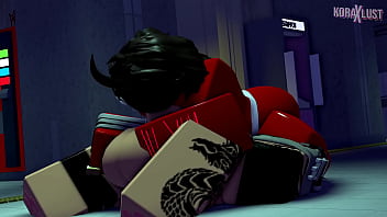 Koraxlust roblox demon girl deepthroating a huge foxboy cock