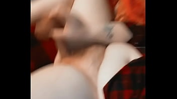 Slutty goth girl licks her sex toy then puts it inside of her