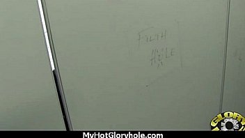 Ebony teen shows off her blowjob skills at gloryhole 3