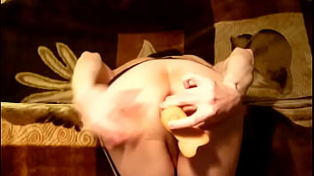 Dildoing my sissy pussy atm and a little gape