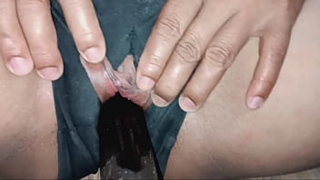 Cuckold husband hides in closet while bull gives cheating wife anal creampie