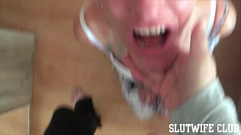 Submissive bald headed slave girl vilja enjoys an intense sloppy deepthroat & facefuck session with a cumshot in her eyes