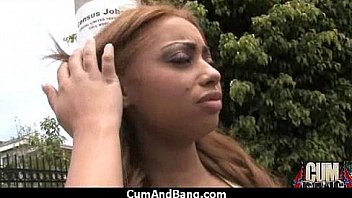 Ebony cumslut gets multi facial in gangbang 5