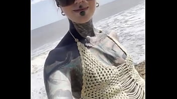 I love to be on the beach and bath my tattoos in the cold sea you too ️️ let’s soak up the sun and show