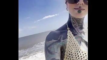 I love to be on the beach and bath my tattoos in the cold sea you too ️️ let’s soak up the sun and show