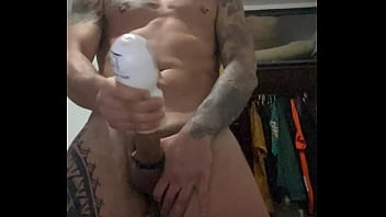 Stand up cum in slowmo