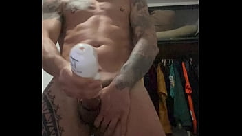 Stand up cum in slowmo