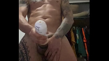 Stand up cum in slowmo