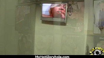 Ebony's first gloryhole blowjob and cum swallow 2