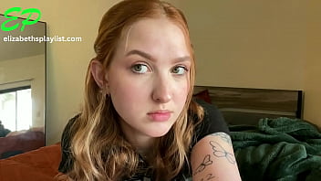 Horny ginger girl playing with his ass