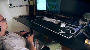 She wants my cock so bad she sucks it during my game