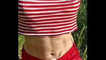 Fucked the wet girl in her little slobbery mouth in a hot summer day