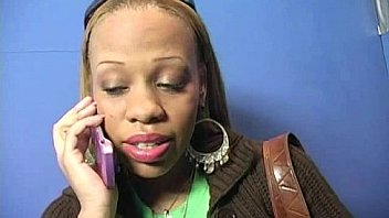 Sexy ebony enjoying gloryhole 14