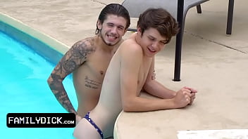 Innocent Teen Boy Gets His Ass And Mouth Fucked Outdoors In Hot Taboo Threesome thumbnail