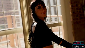 American teen brunette is a beautiful model who does not mind to go fully naked