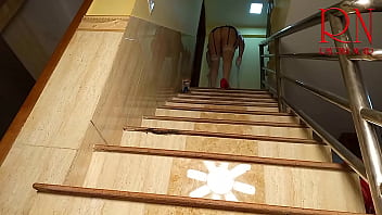 Depraved maid cleans the stairs of a large house regina noir pussy show f