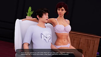 Horny teacher invites her student home & seduces him 3d hentai animated porn milfy city