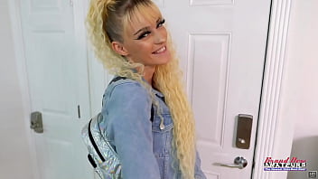 Skinny blonde cutie sassy enjoys sucking a big hard cock and gets jizzed