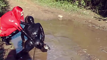 Very evil mistress loves heavy pee joi wet and messy belly button fetish latex femdom arya grander