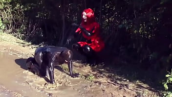 Very evil mistress loves heavy pee joi wet and messy belly button fetish latex femdom arya grander