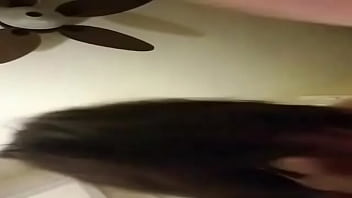 Bbw milf riding girthy dildo stuck to her closet