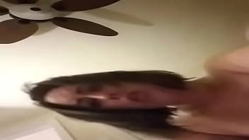 Bbw milf riding girthy dildo stuck to her closet