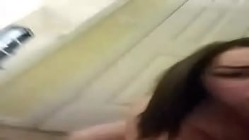 Bbw milf riding girthy dildo stuck to her closet