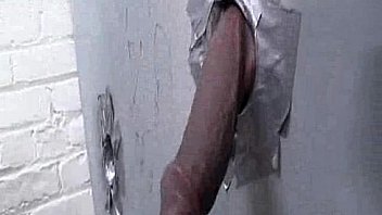 Brunette strips and sucks two bbc