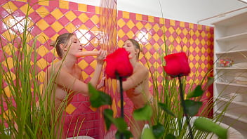 Anal dildo solo masturbation in bathroom