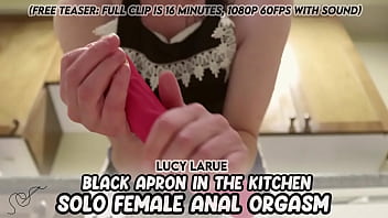 Black apron in the kitchen solo female anal orgasm Black apron in the kitchen solo female anal orgasm