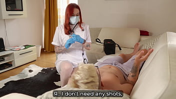 Redhead nurse seduces patient and gets extra naughty