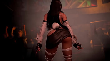 Lewd athletic tifa in rabbit costume entertains clients with erotic dance Lewd athletic tifa in rabbit costume entertains clients with erotic dance