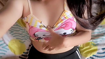 Influencer masturbates and touches her rich pussy and shows her big tits