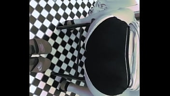 Ass shaking in bathroom