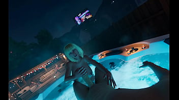 Giant tits blonde college girl jerks until cum player in videogame