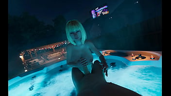 Giant tits blonde college girl jerks until cum player in videogame