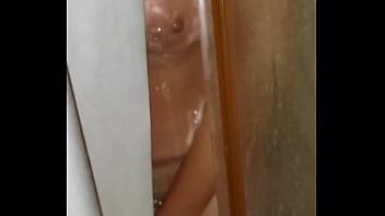 Caught big tits girl in bathroom