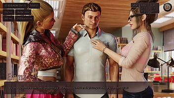 Threesome with two hot collage girl in public library living with temptation