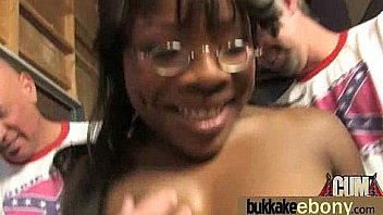 Ebony whore rides cocks and swallows sperm 12