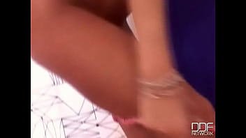 Tall tanned blonde bombshell