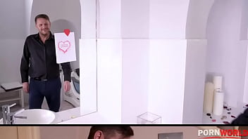 Titty fucking in the bathroom with sexy wife josephine makes him cum hard gp1030