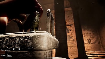 A thick mysterious totem dildo visits lara's hole 3d hentai