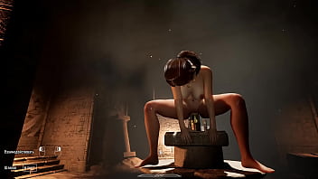 A thick mysterious totem dildo visits lara's hole 3d hentai