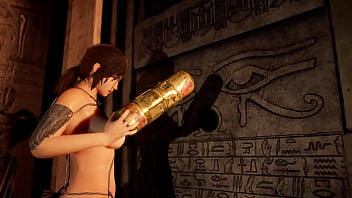 A thick mysterious totem dildo visits lara's hole 3d hentai