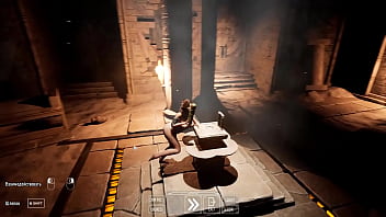 A thick mysterious totem dildo visits lara's hole 3d hentai