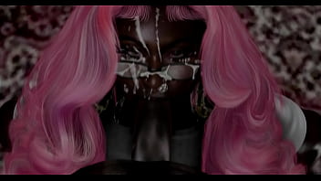 Black milf sucks dick sloppy till it busts and doesn't stop