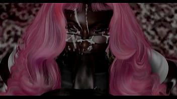 Black milf sucks dick sloppy till it busts and doesn't stop