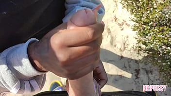 Pregnant woman is abandoned by her husband and masturbates a stranger on the beach without him knowing until she gets all the milk out like a nymphomaniac and even lets him touch her big breasts