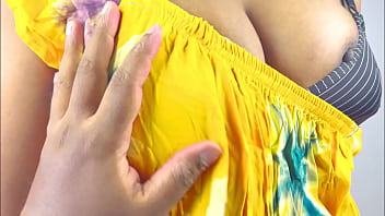 Hot stepsister showing her big boobs