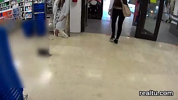 Enchanting czech kitten is seduced in the hypermarket and rode in pov